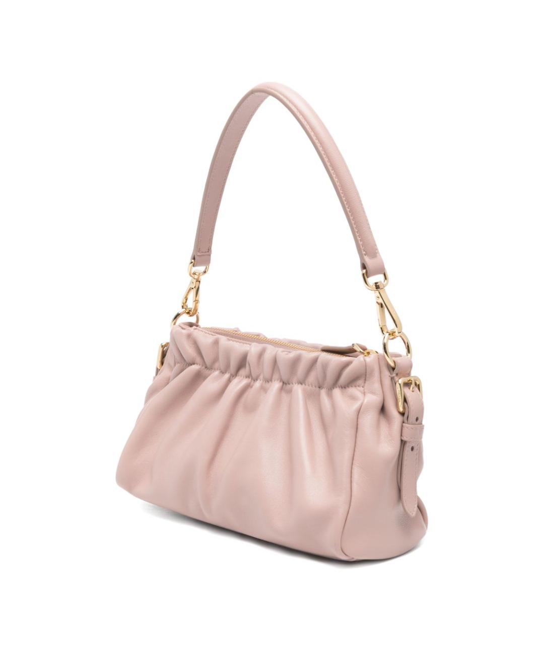 PRADA Розовая кожаная сумка с короткими ручками, фото 5