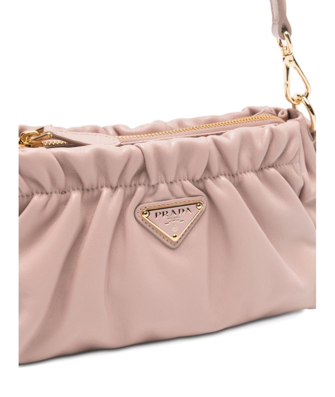 PRADA Розовая кожаная сумка с короткими ручками, фото 3