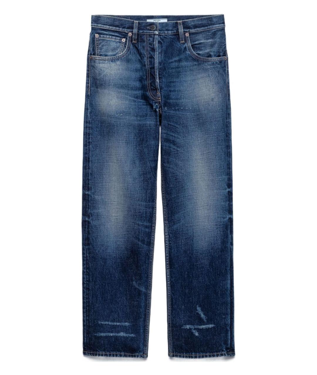 PRADA Синие хлопковые прямые джинсы, фото 1