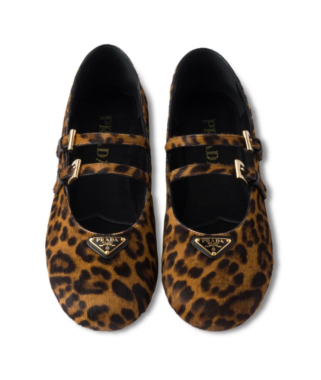 PRADA Коричневые кожаные балетки, фото 5