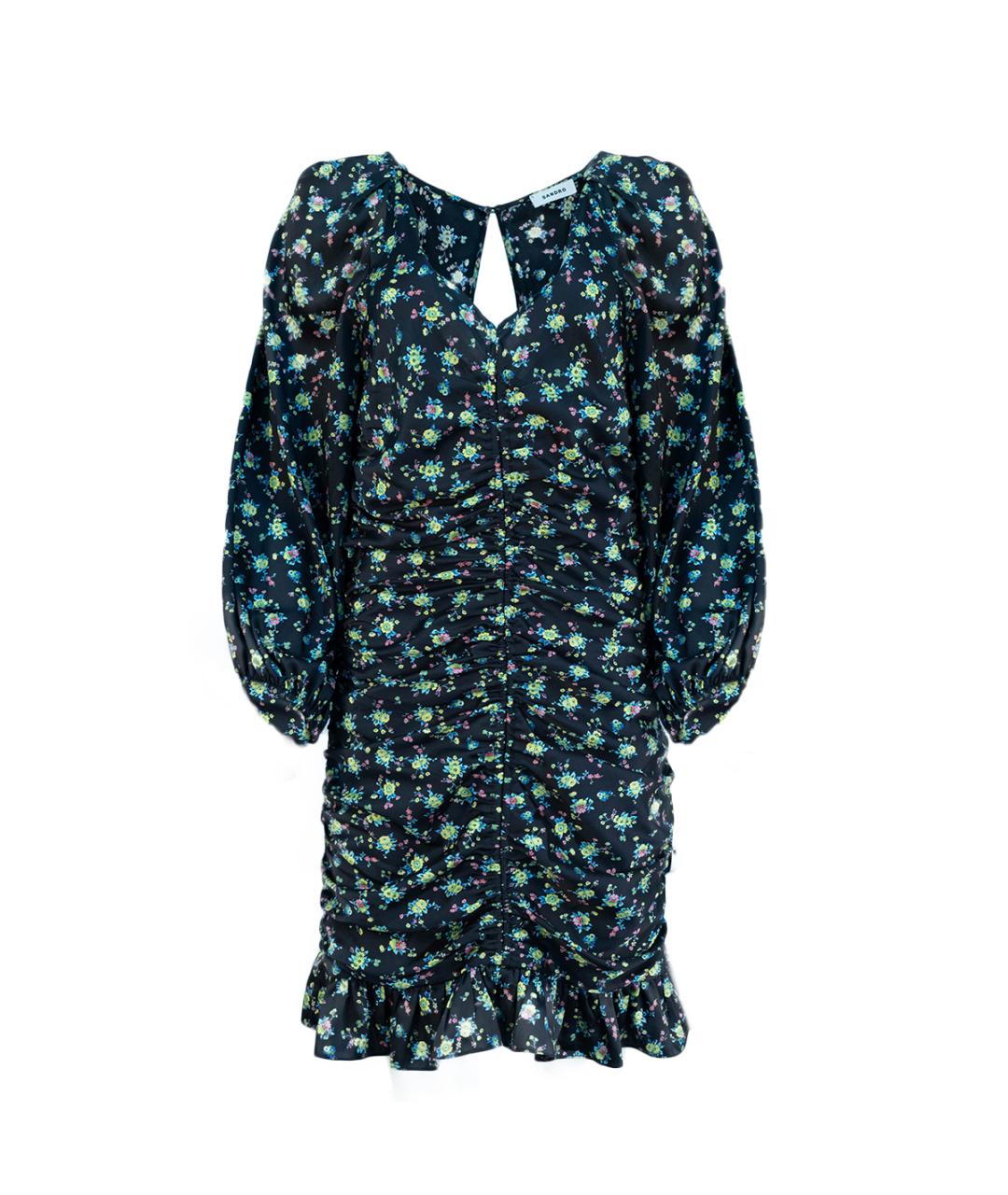 SANDRO Черное полиэстеровое повседневное платье, фото 6