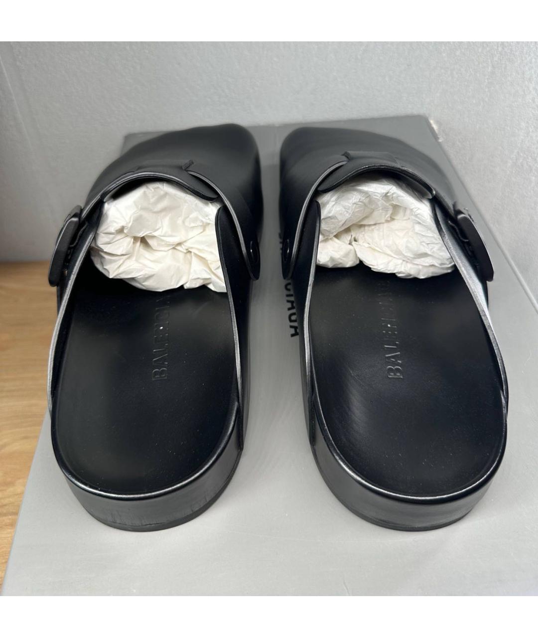 BALENCIAGA Черные кожаные сандалии, фото 4