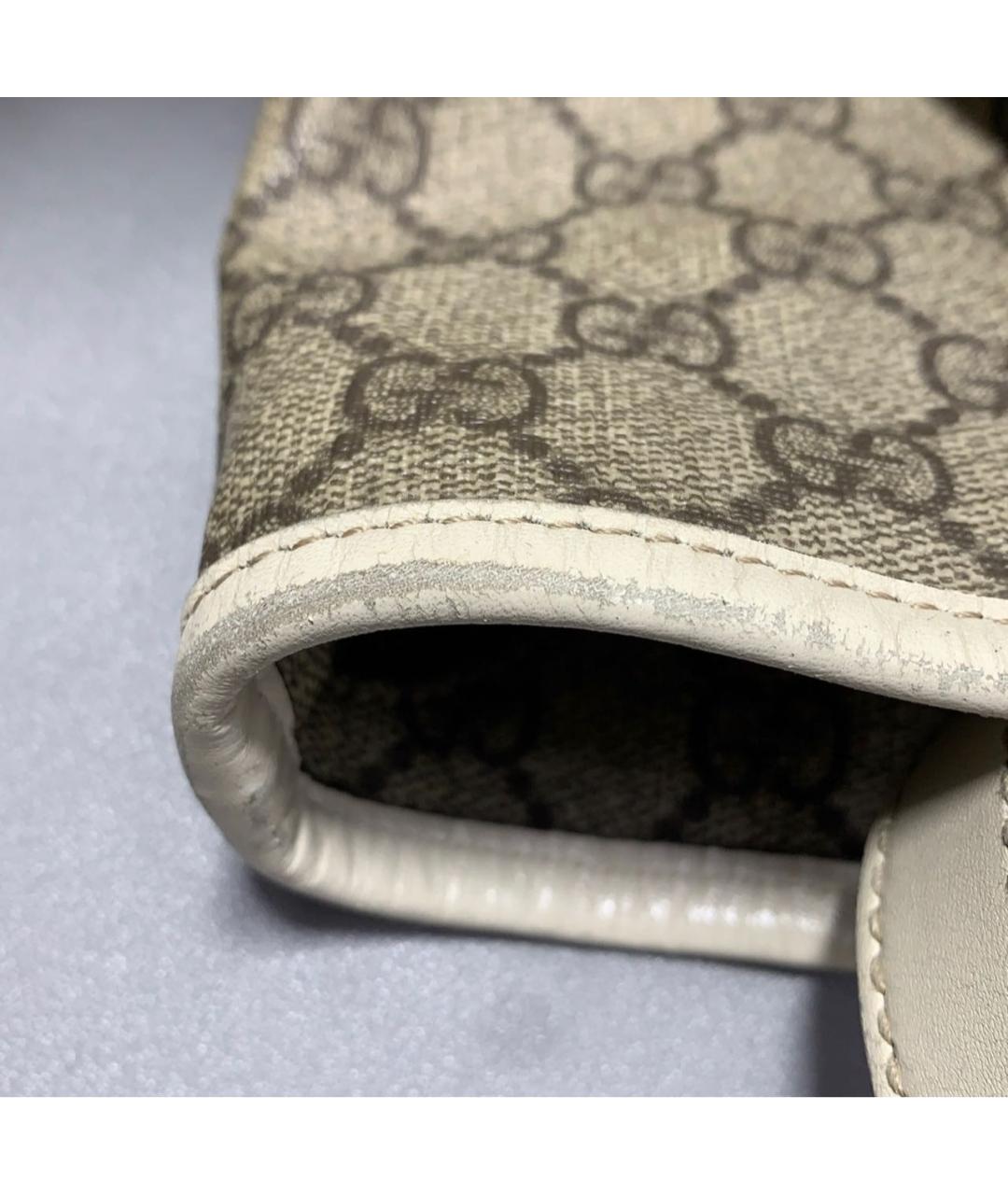 GUCCI Бежевая кожаная сумка тоут, фото 6