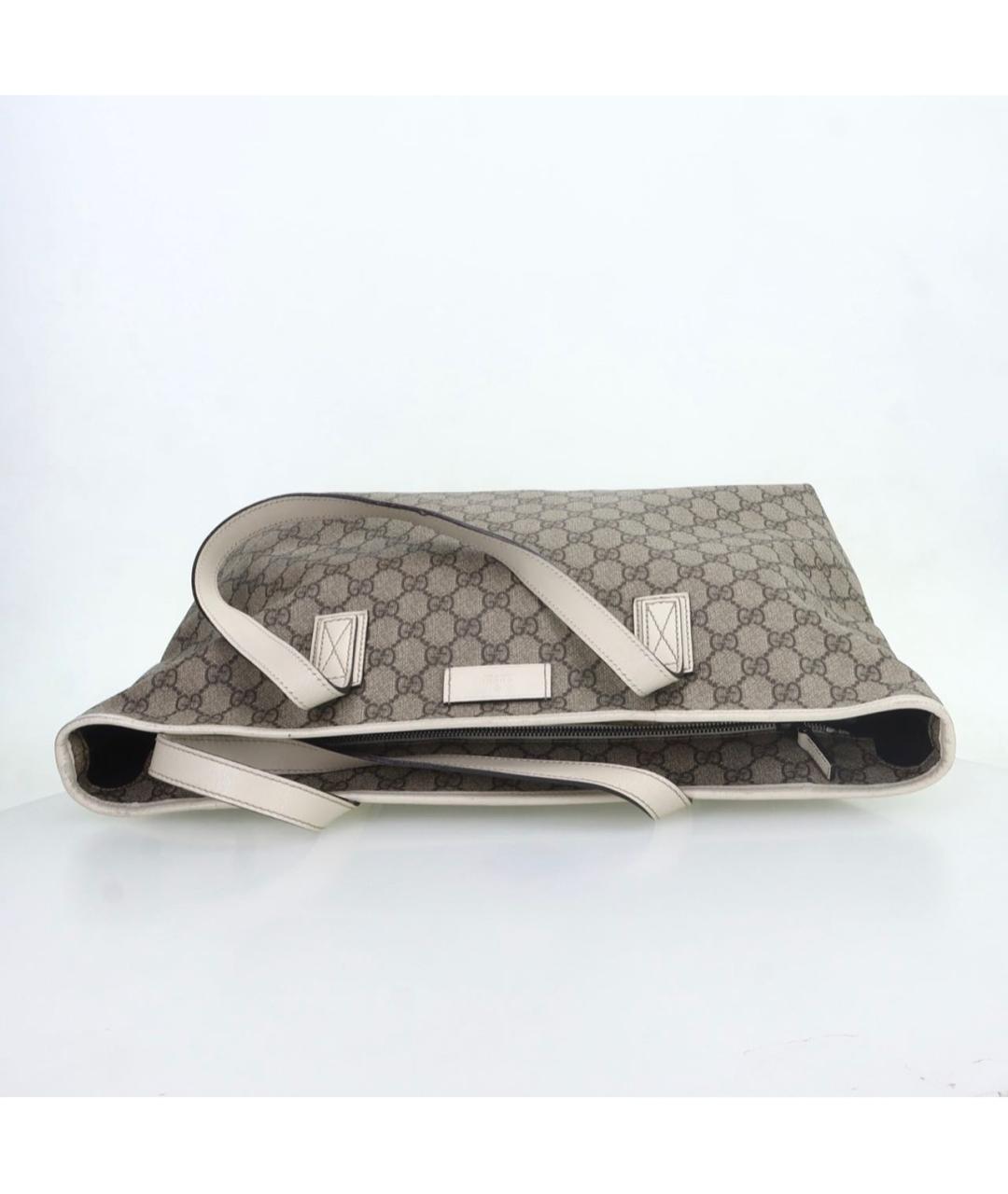 GUCCI Бежевая кожаная сумка тоут, фото 4