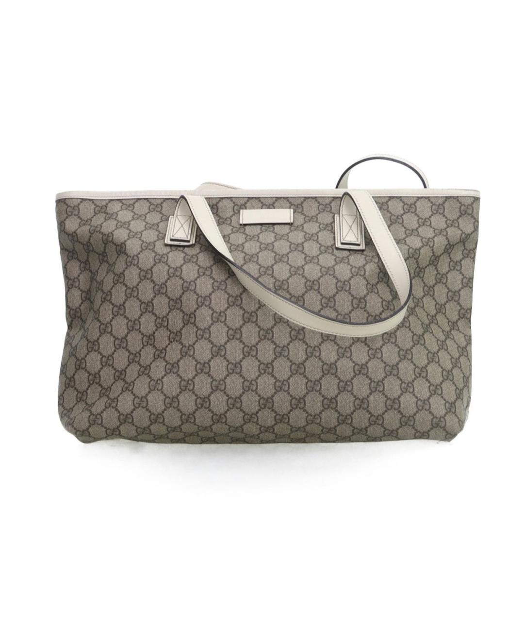 GUCCI Бежевая кожаная сумка тоут, фото 9