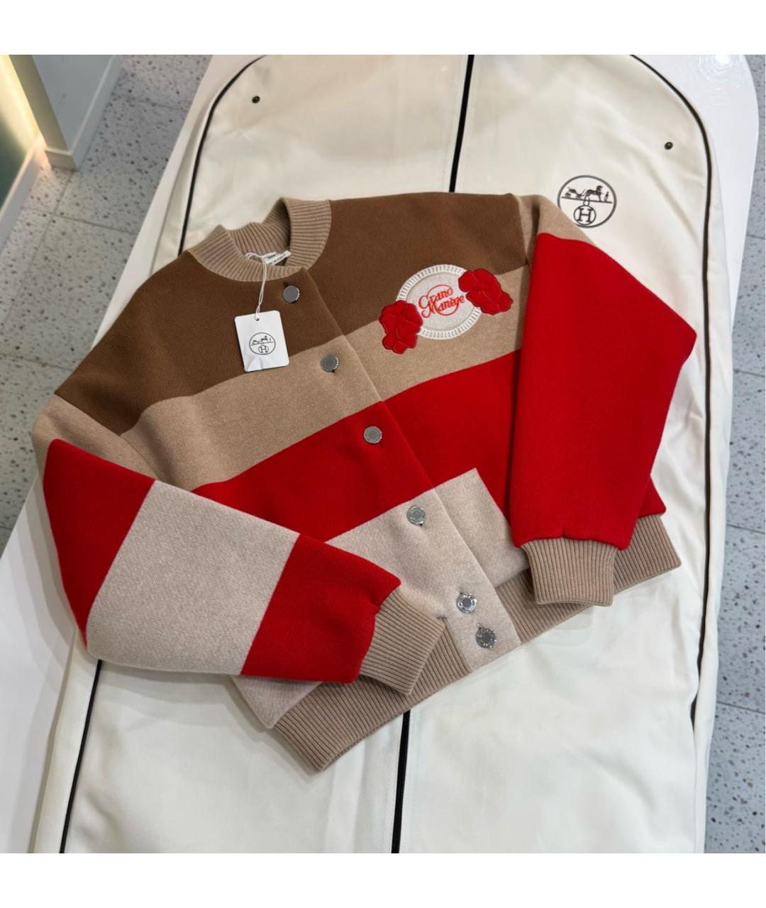 HERMES Красный кардиган, фото 6