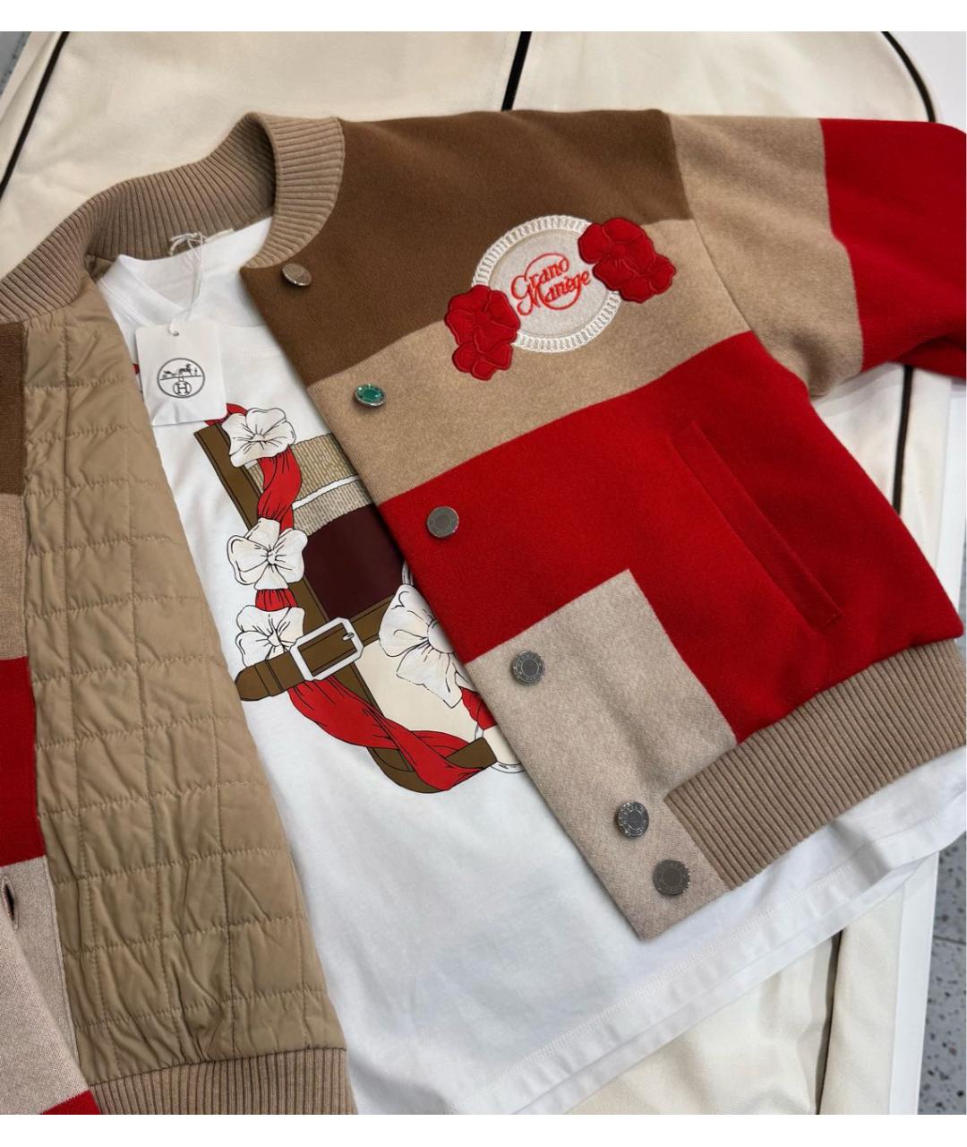 HERMES Красный кардиган, фото 7