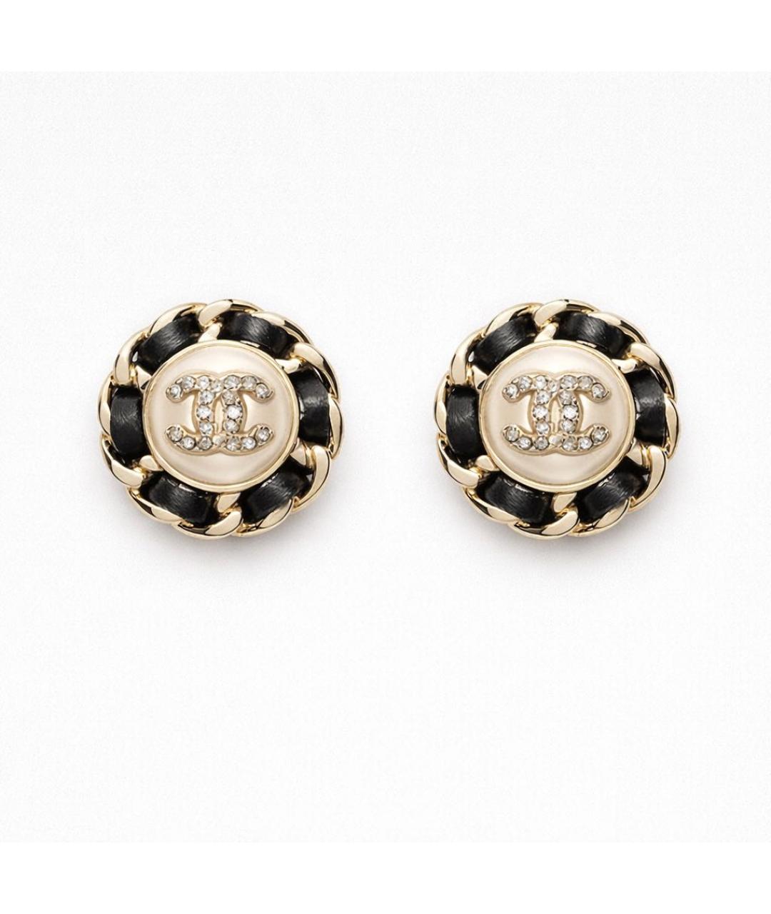 CHANEL Золотые металлические серьги, фото 8