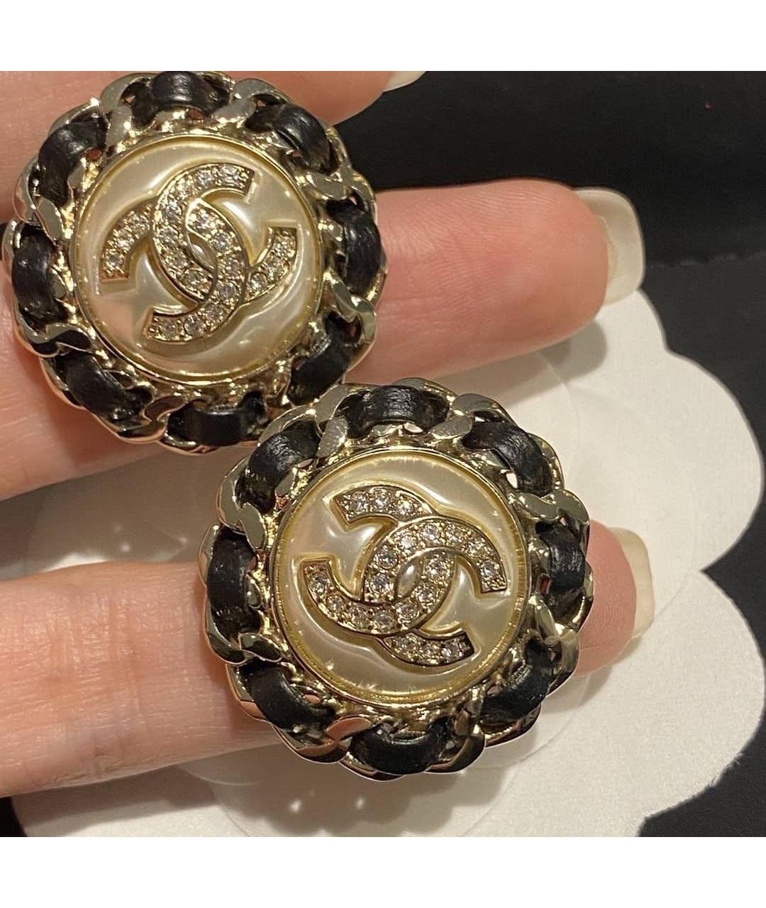 CHANEL Золотые металлические серьги, фото 6