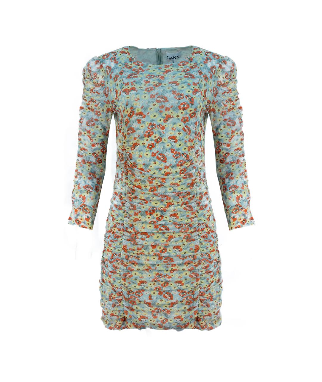 GANNI Мульти полиамидовое повседневное платье, фото 6