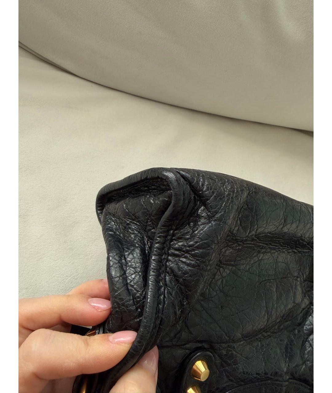 BALENCIAGA Черная кожаная сумка с короткими ручками, фото 7