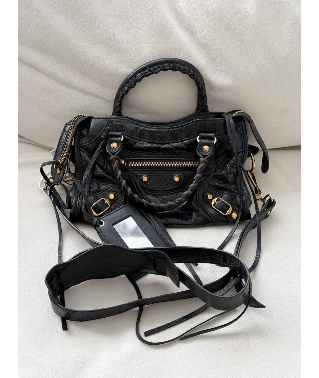 BALENCIAGA Черная кожаная сумка с короткими ручками, фото 9