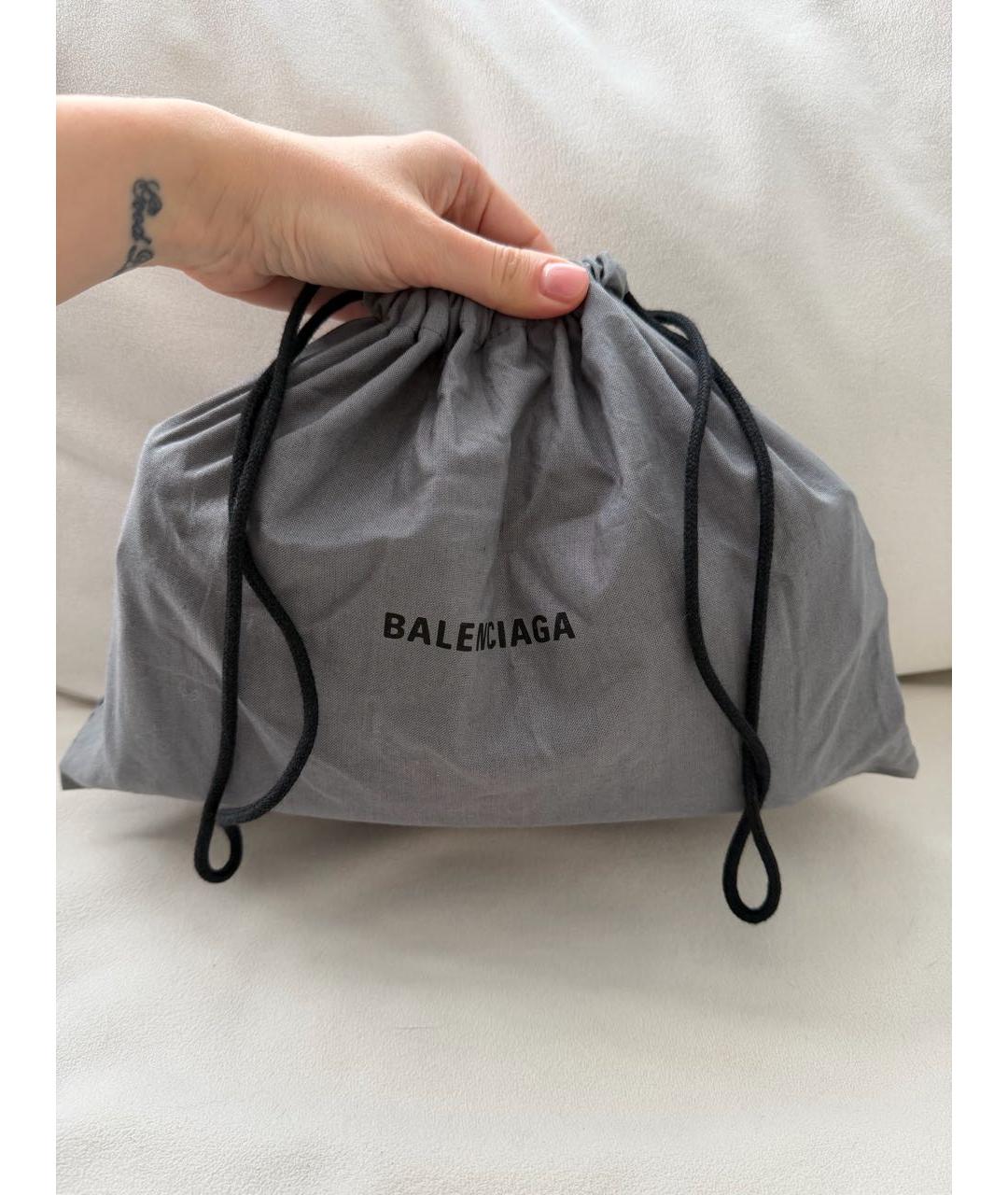 BALENCIAGA Черная кожаная сумка с короткими ручками, фото 8