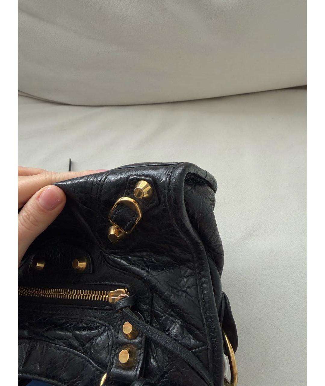 BALENCIAGA Черная кожаная сумка с короткими ручками, фото 6