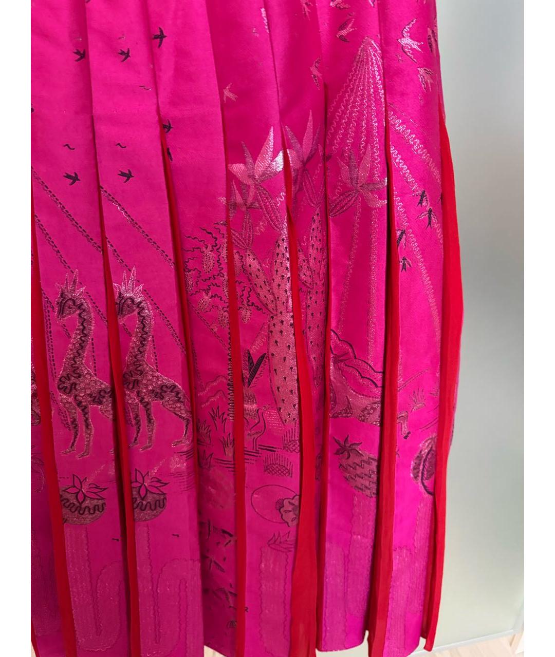 VALENTINO Розовая шелковая юбка миди, фото 4