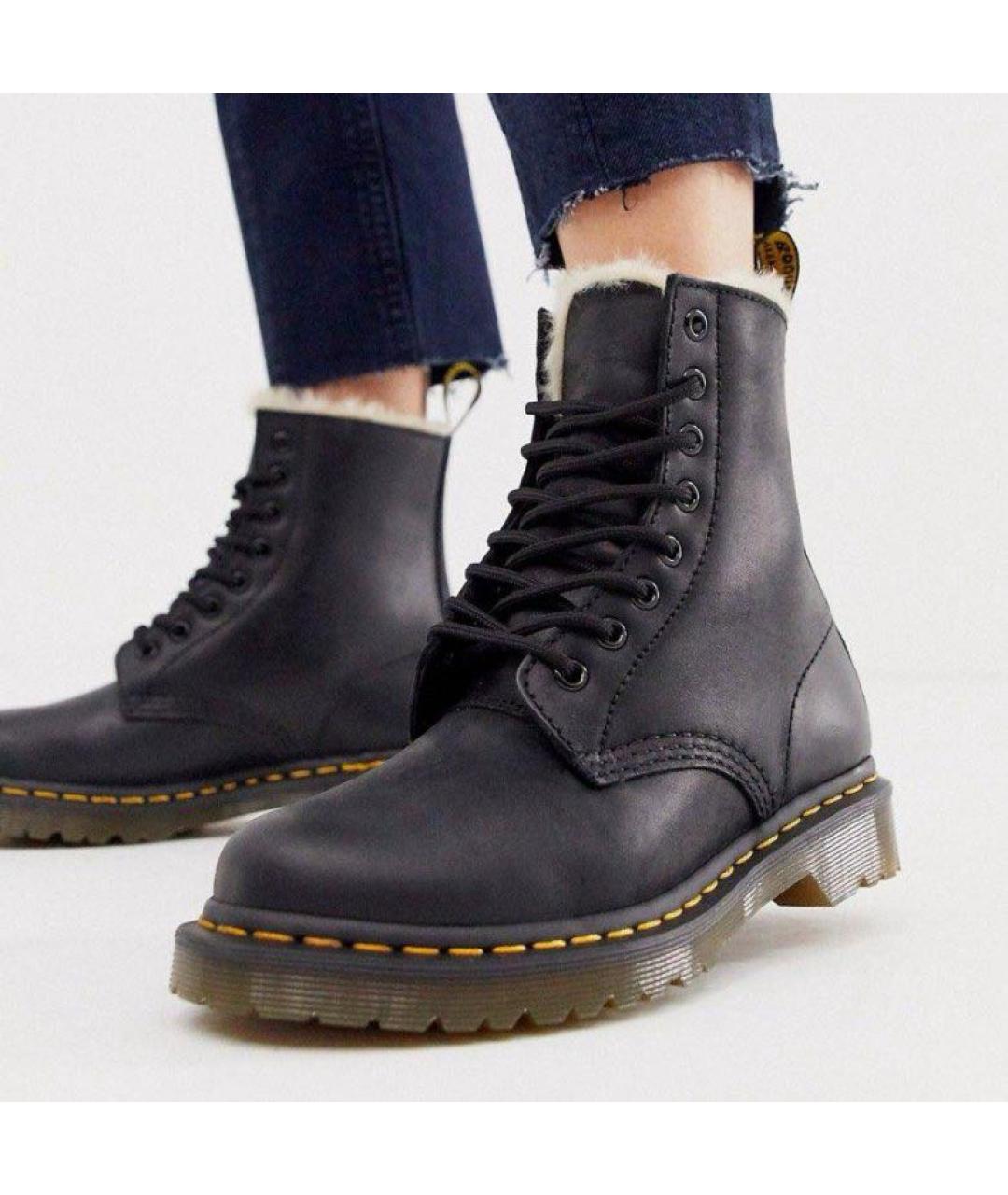 DR. MARTENS Черные кожаные ботинки, фото 8