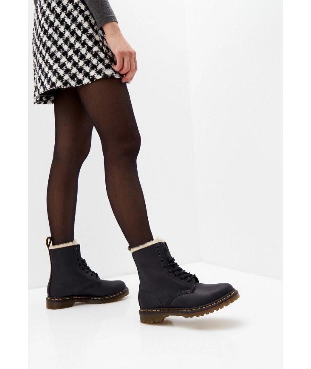 DR. MARTENS Черные кожаные ботинки, фото 7