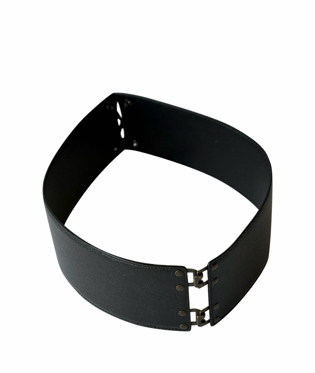 SAINT LAURENT Черный кожаный ремень, фото 1