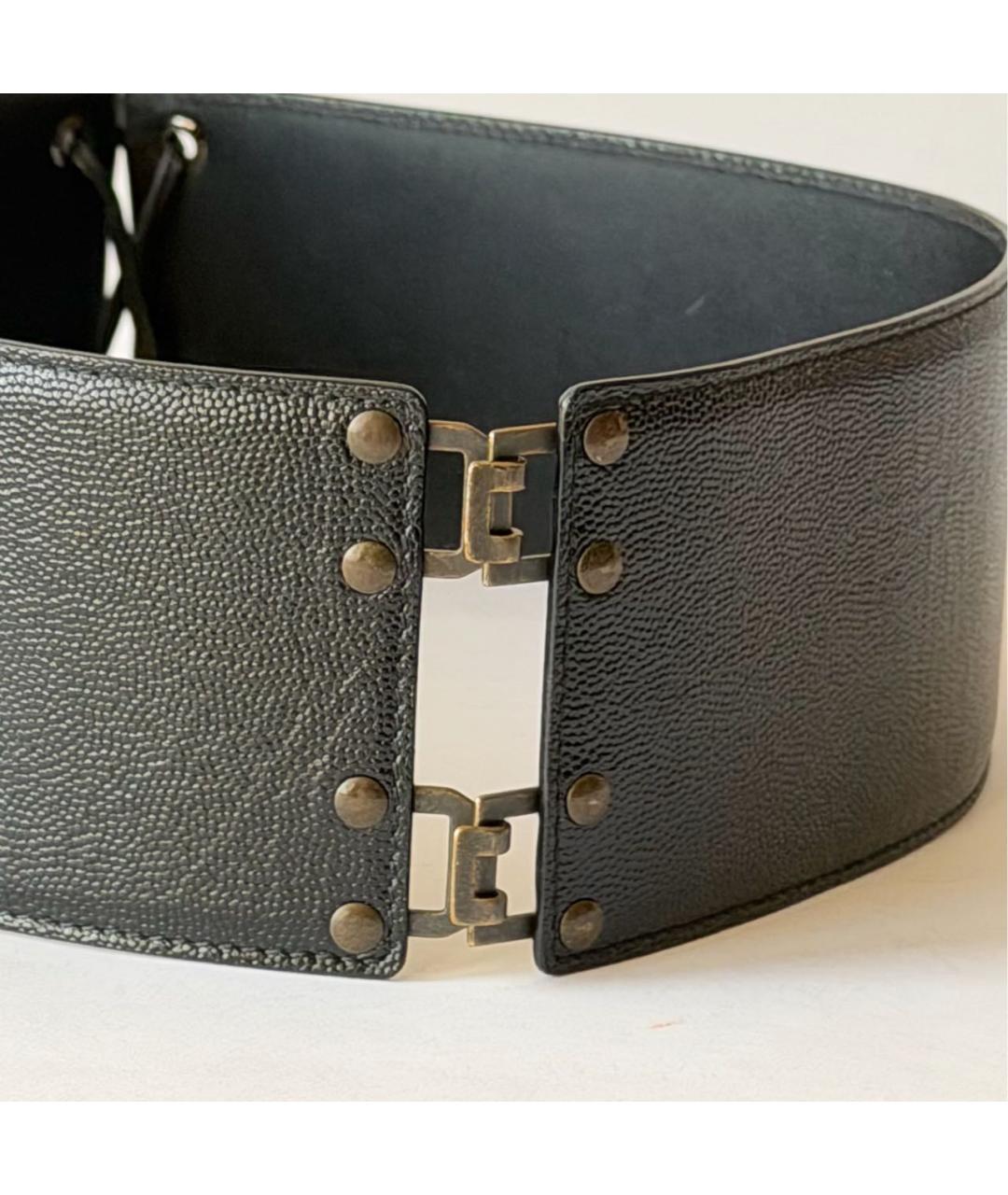 SAINT LAURENT Черный кожаный ремень, фото 2