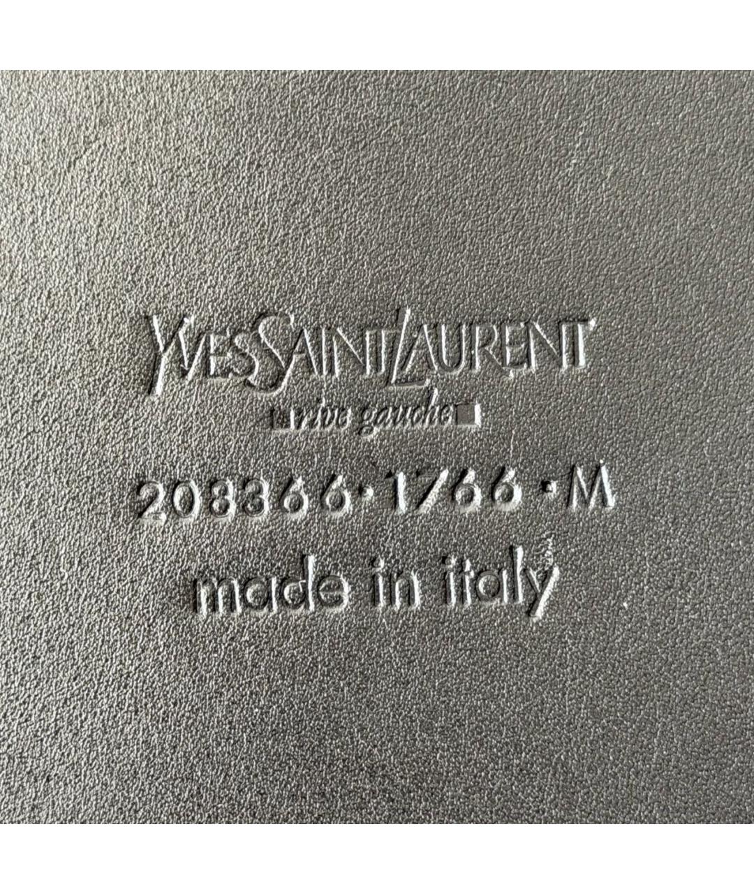 SAINT LAURENT Черный кожаный ремень, фото 3