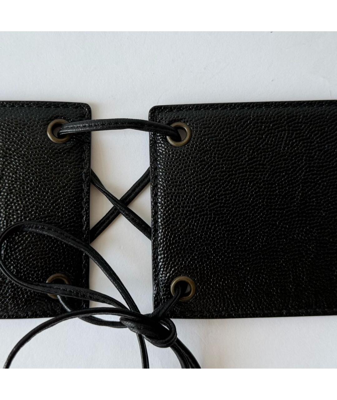 SAINT LAURENT Черный кожаный ремень, фото 7