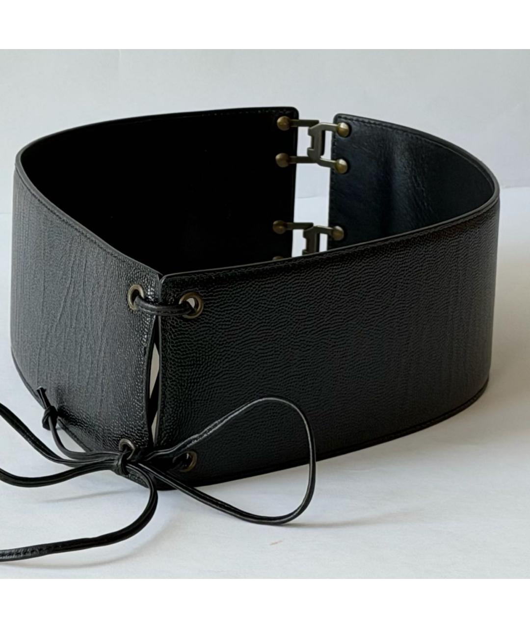 SAINT LAURENT Черный кожаный ремень, фото 5