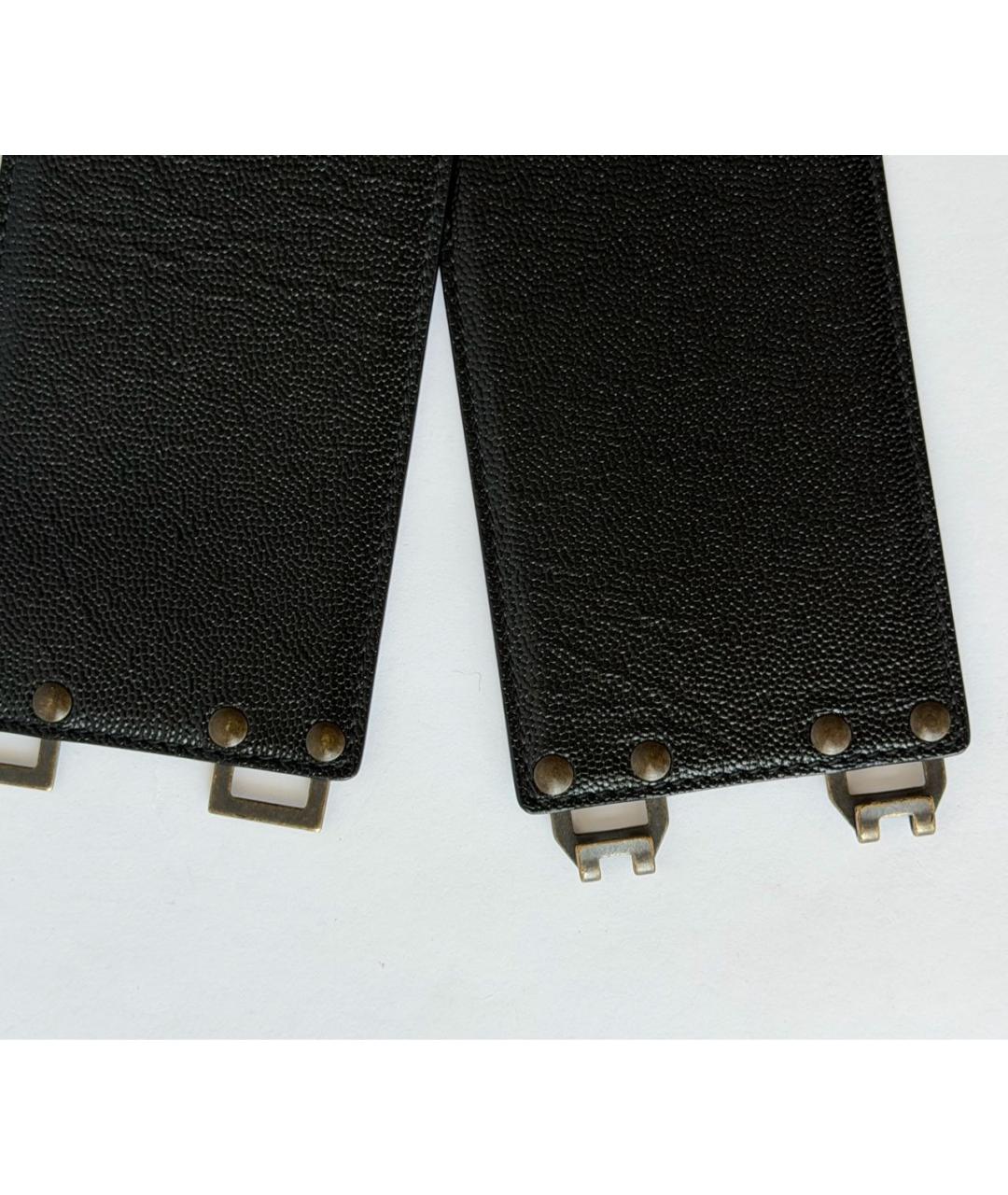 SAINT LAURENT Черный кожаный ремень, фото 4