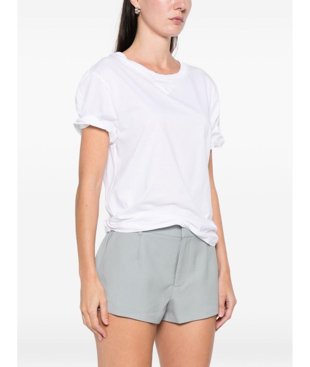 PRADA Белая хлопковая футболка, фото 4