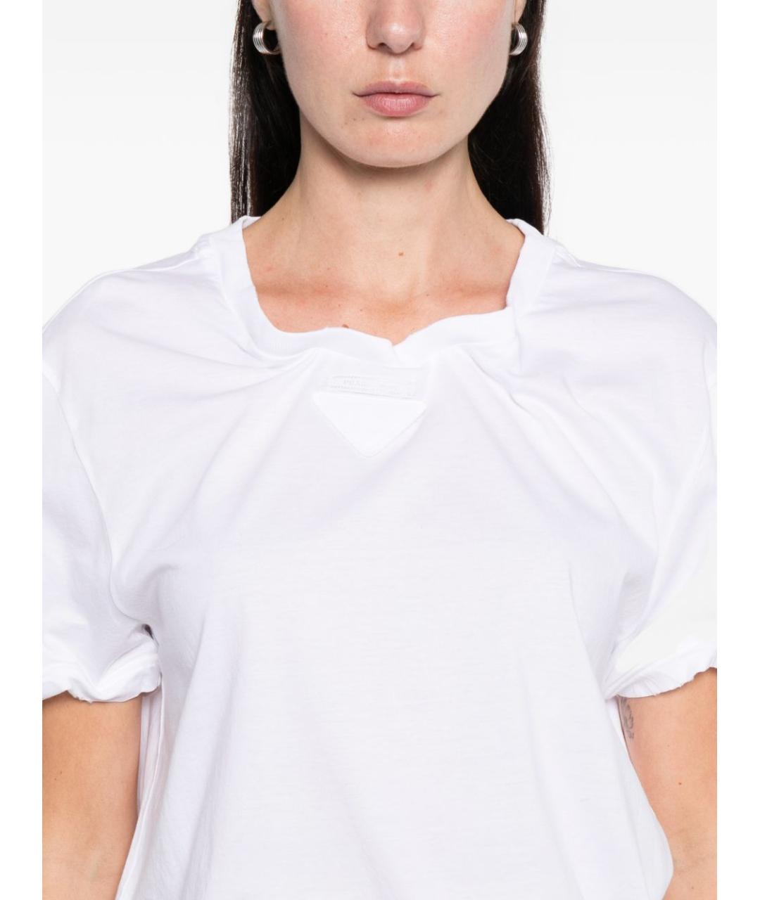 PRADA Белая хлопковая футболка, фото 6