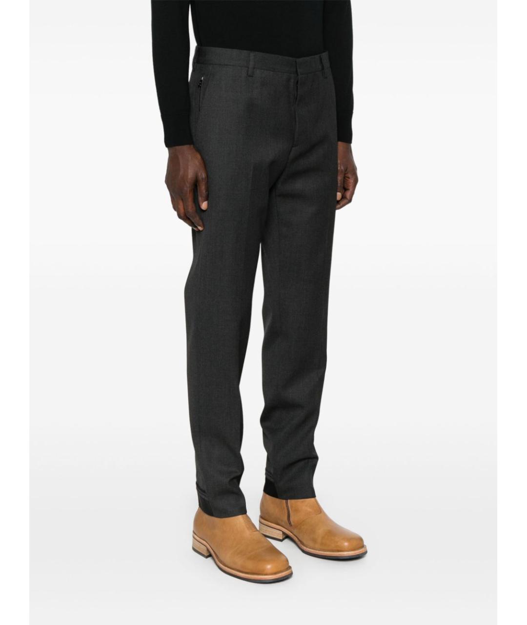 PRADA Серые шерстяные классические брюки, фото 3