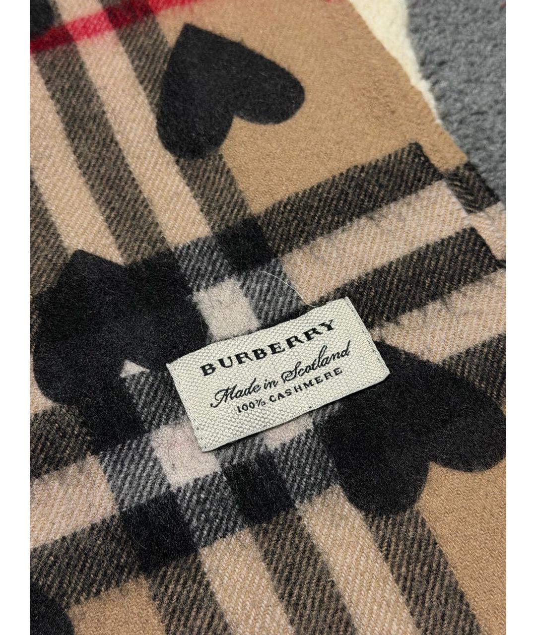 BURBERRY Бежевый кашемировый шарф, фото 3