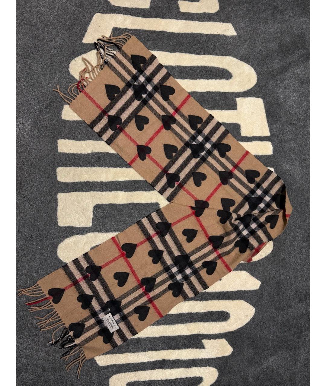 BURBERRY Бежевый кашемировый шарф, фото 4