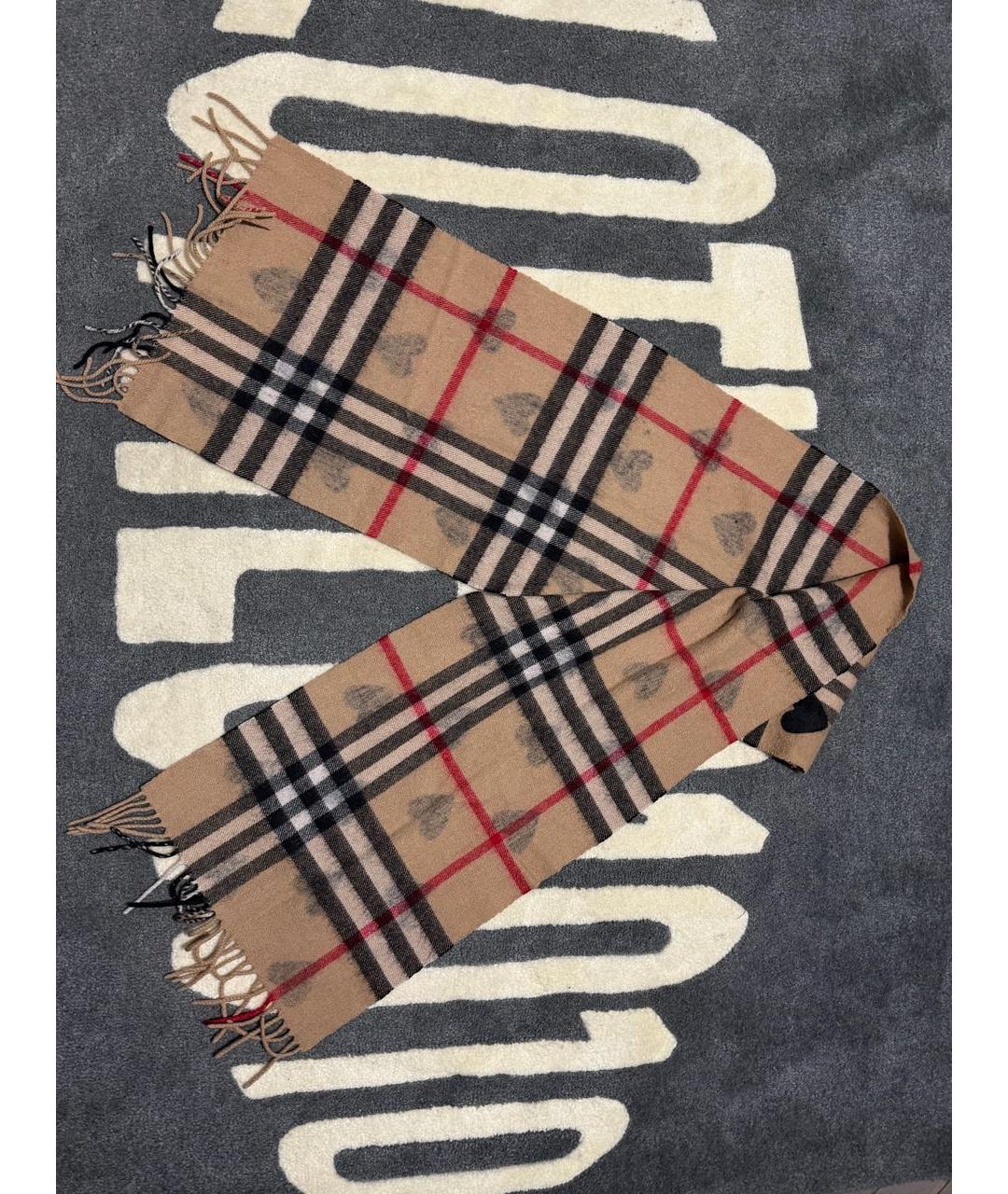 BURBERRY Бежевый кашемировый шарф, фото 5