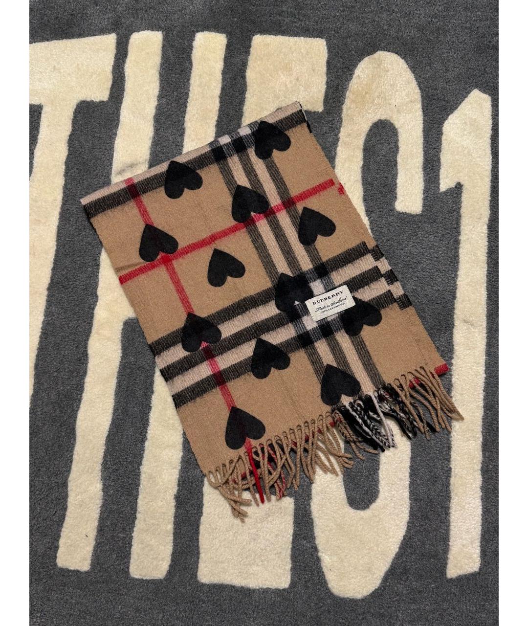 BURBERRY Бежевый кашемировый шарф, фото 2