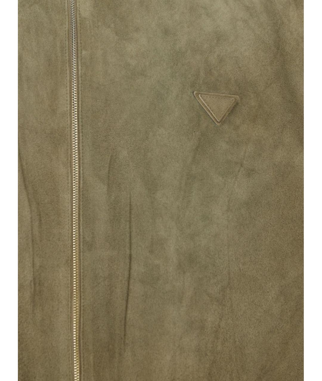 PRADA Зеленая кожаная куртка, фото 3