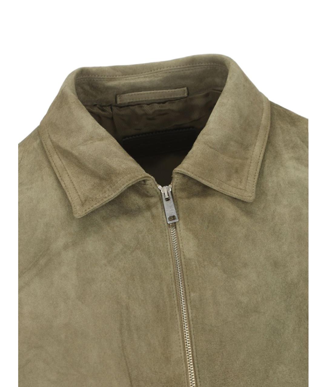 PRADA Зеленая кожаная куртка, фото 4