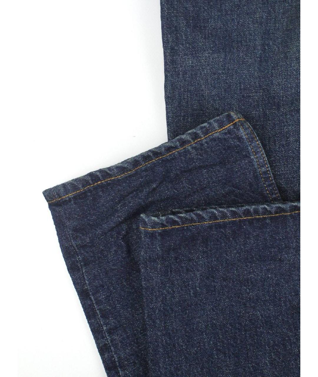 SAINT LAURENT Темно-синие хлопковые прямые джинсы, фото 6