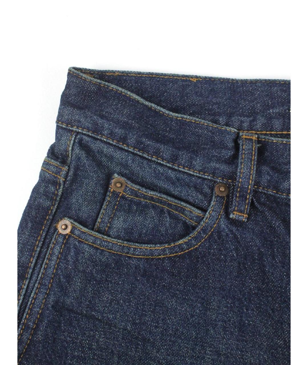 SAINT LAURENT Темно-синие хлопковые прямые джинсы, фото 4