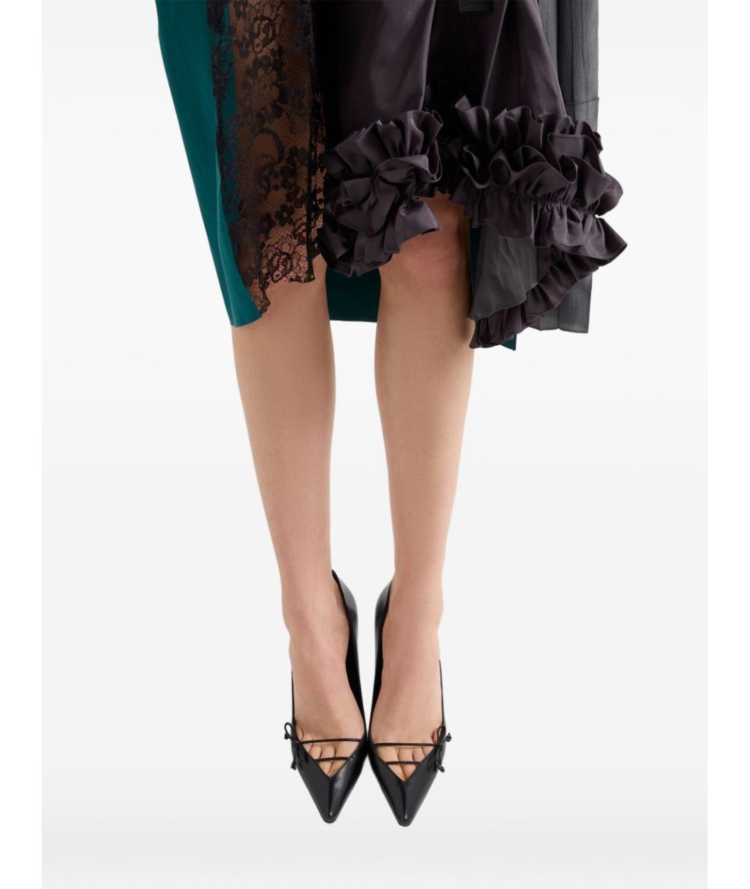 PRADA Мульти шелковая юбка миди, фото 3