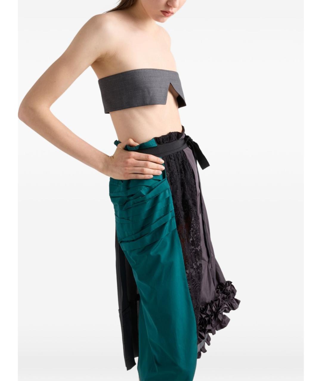 PRADA Мульти шелковая юбка миди, фото 4