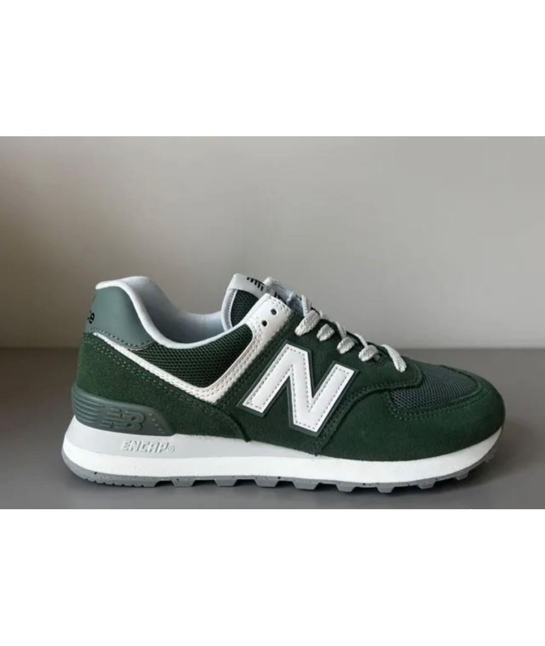 NEW BALANCE Зеленые замшевые кроссовки, фото 5