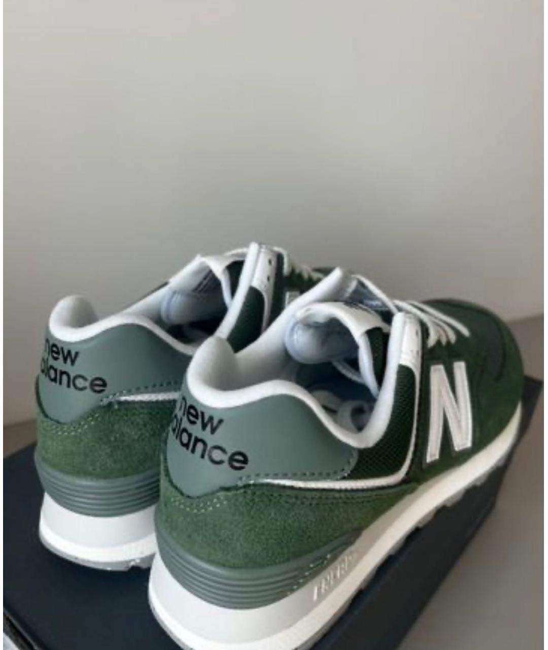 NEW BALANCE Зеленые замшевые кроссовки, фото 4