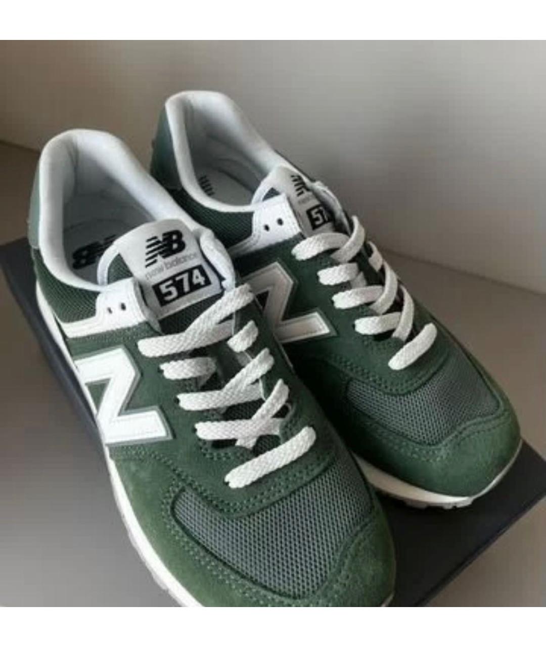 NEW BALANCE Зеленые замшевые кроссовки, фото 3