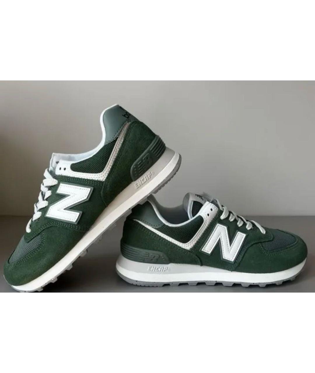 NEW BALANCE Зеленые замшевые кроссовки, фото 2