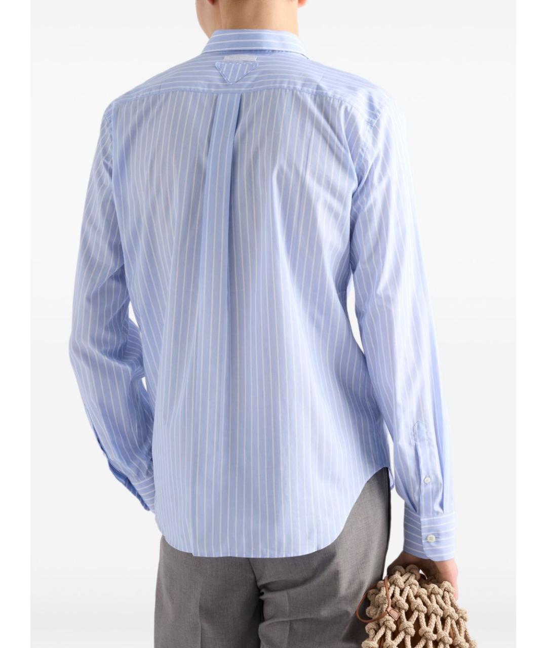 PRADA Голубая хлопковая классическая рубашка, фото 4