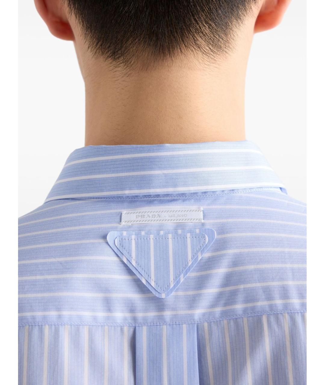 PRADA Голубая хлопковая классическая рубашка, фото 6