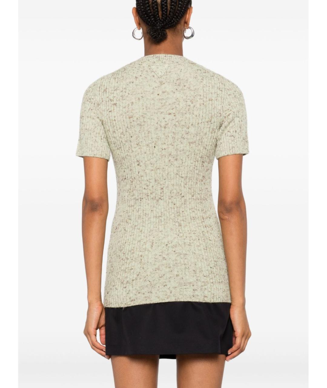 PRADA Зеленая шерстяная футболка, фото 5