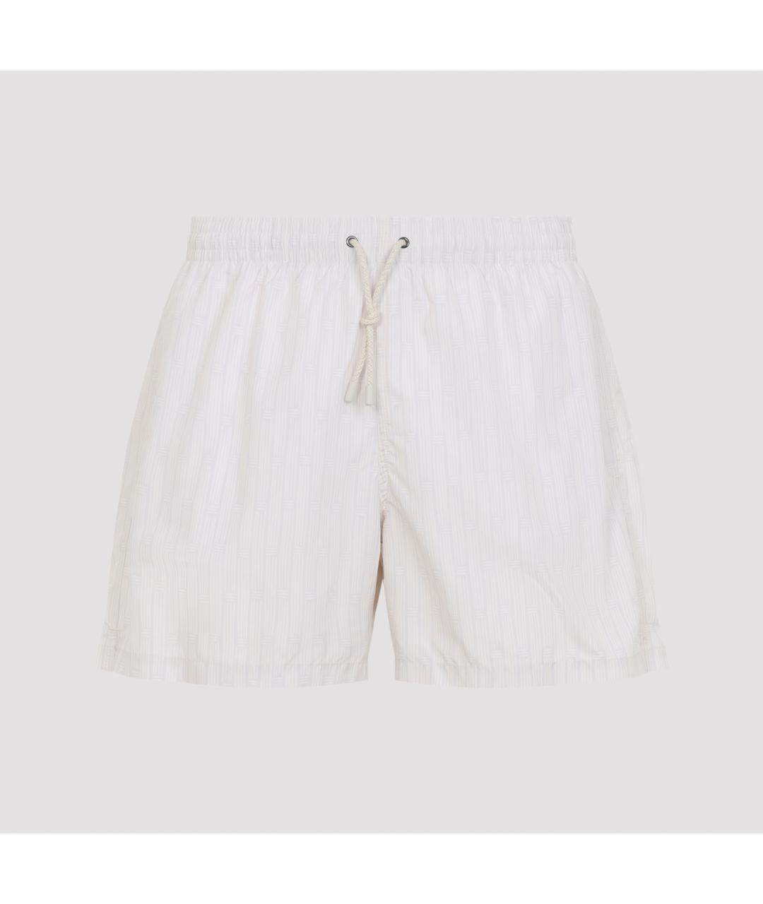 CANALI Белые полиэстеровые шорты, фото 2