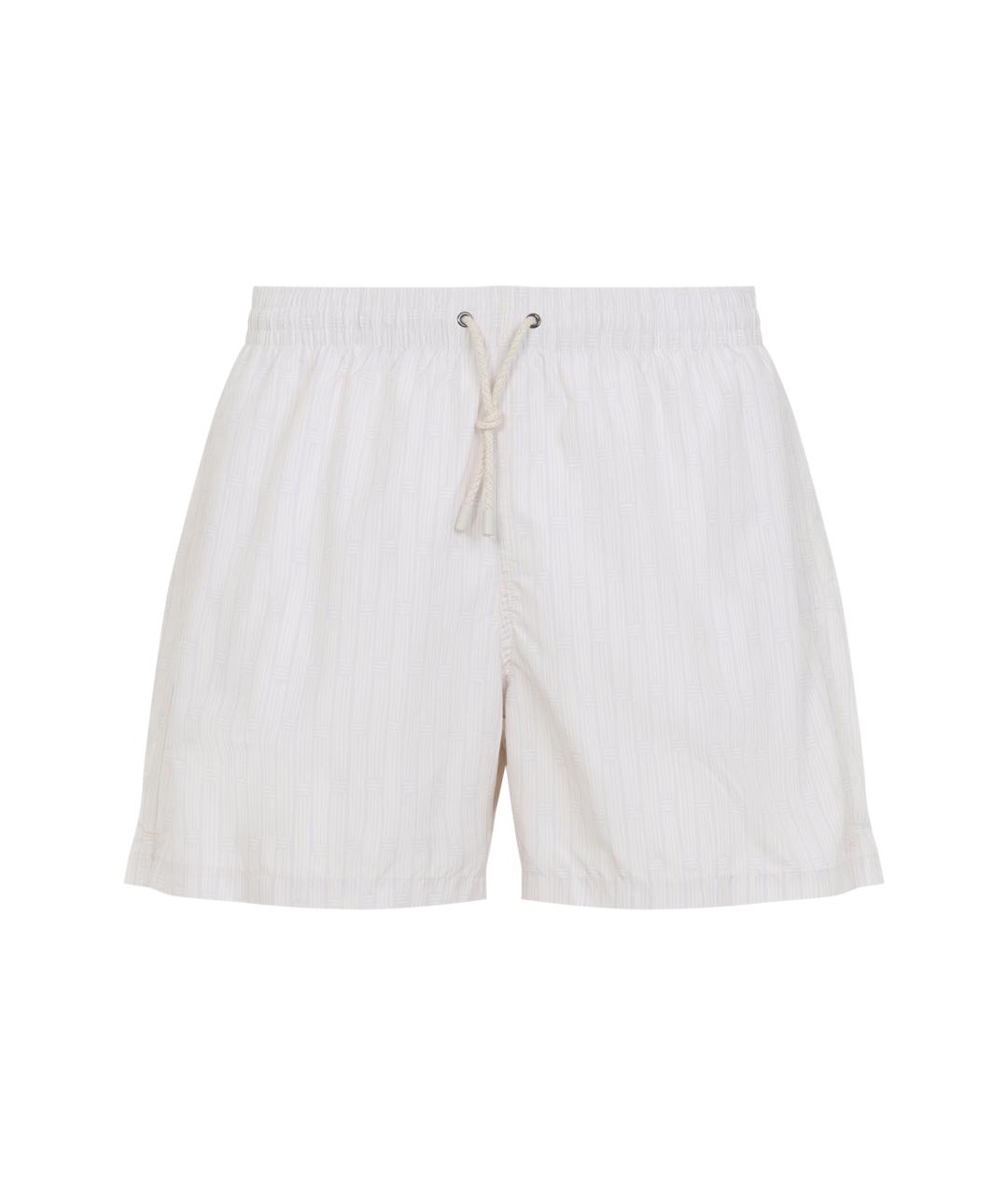 CANALI Белые полиэстеровые шорты, фото 1