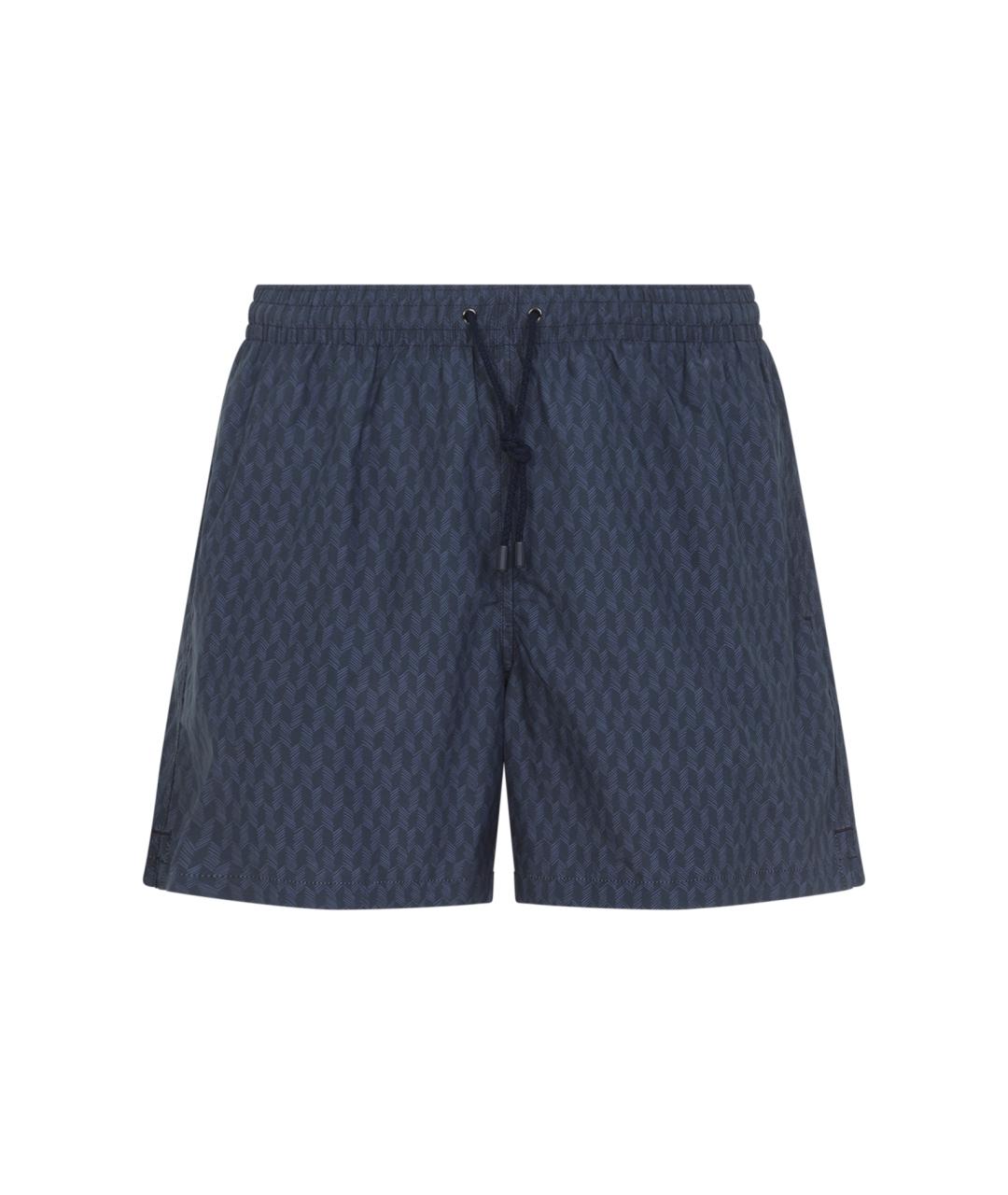 CANALI Синие полиэстеровые шорты, фото 1